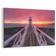 Wellington Harbor Art - Lighthouse Bridge at Vibrant Sunset Canvas Print