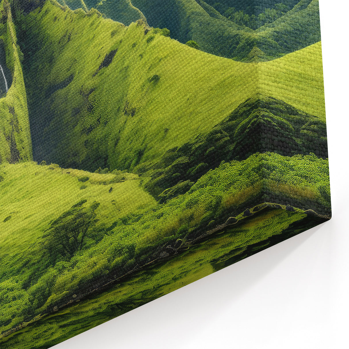 Oahu Nature Art - Scenic Waterfall and Mountain Photography Wall Decor