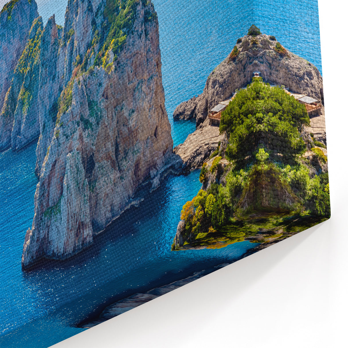 Capri Travel Poster – Italian Landscape Art of Coastal Rock Formations