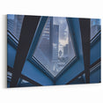 Seattle Cityscape Art - Modern Urban View Framed by Geometric Window
