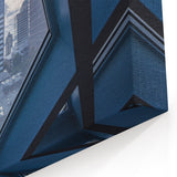 Seattle Cityscape Art - Modern Urban View Framed by Geometric Window