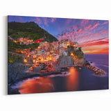 Cinque Terre Wall Art – Sunset Glow Italian Coastal Decor Prints