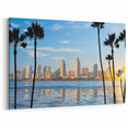 San Diego View from Coronado with Palm Trees - California Skyline Art