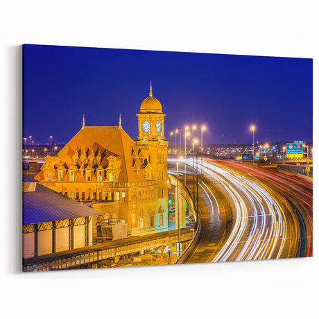 Historic Virginia Wall Art - Clock Tower and Highway Scenic Photography