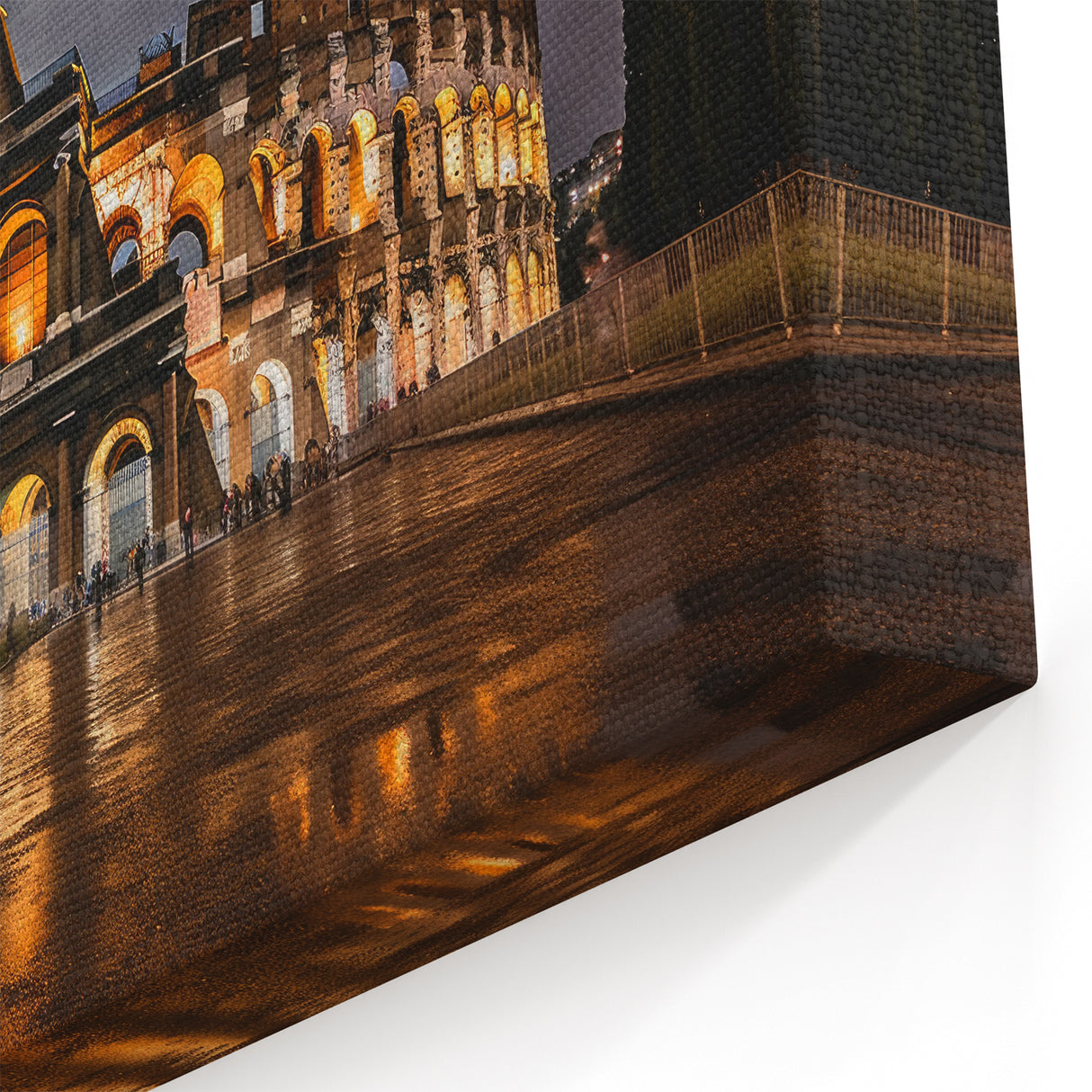 Rome Colosseum Canvas – Nighttime Glow of Italian Landmark Art