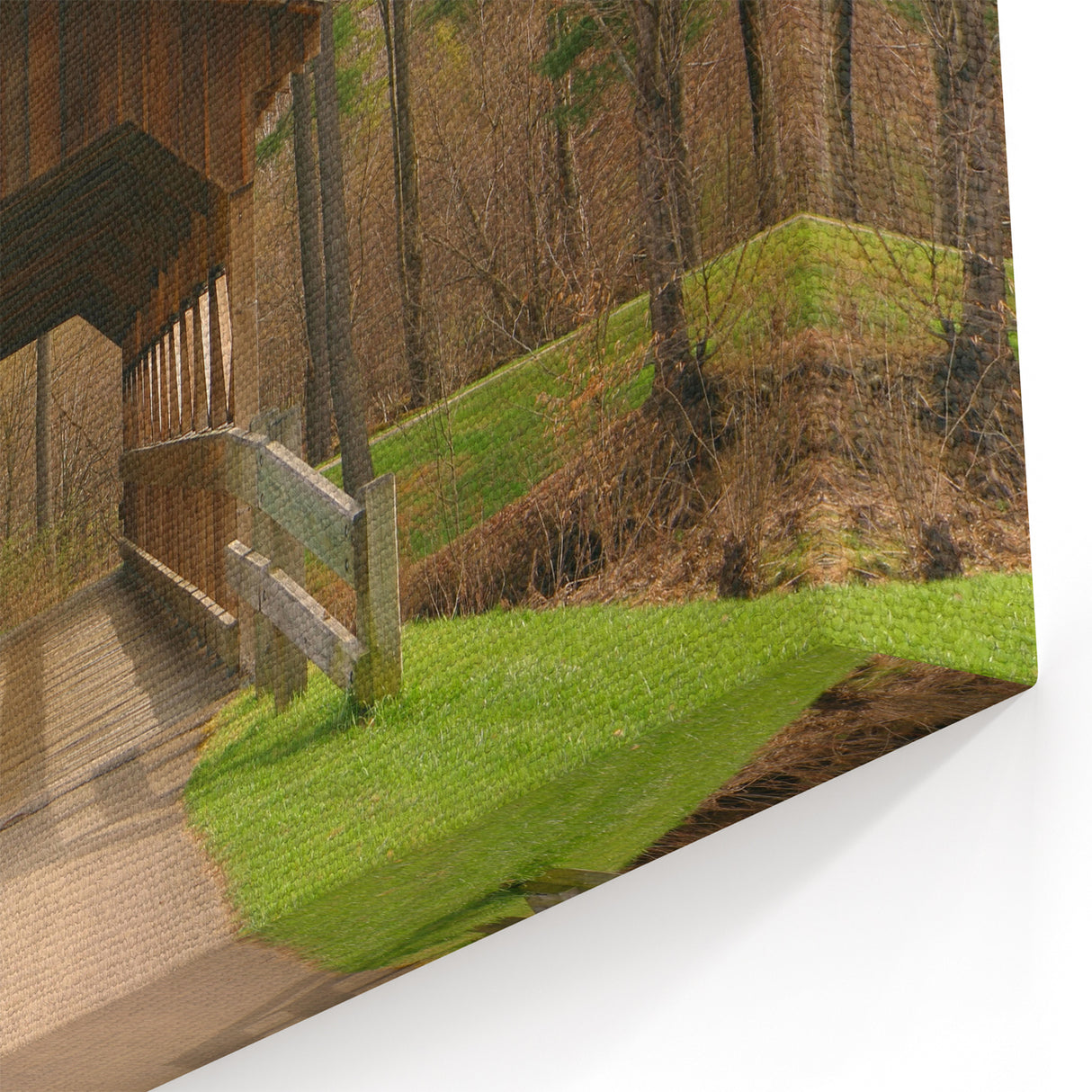 Scenic Covered Bridge Wall Art – Rustic Architecture Canvas & Prints