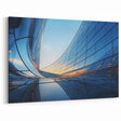 Reflective Curved Glass Art Print - Modern Architectural Canvas