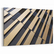Gold and Black Geometric Panel Art - Modern Architectural Print