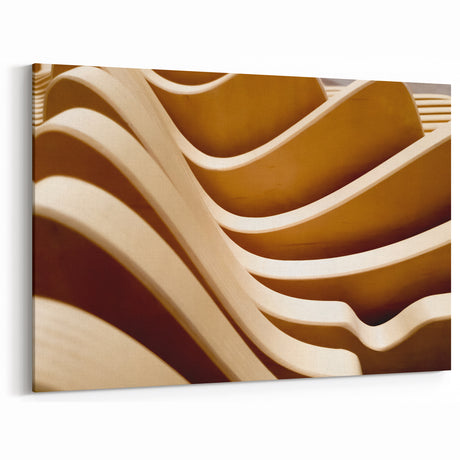 Sculptural Wood Curves Art - Contemporary Architectural Print