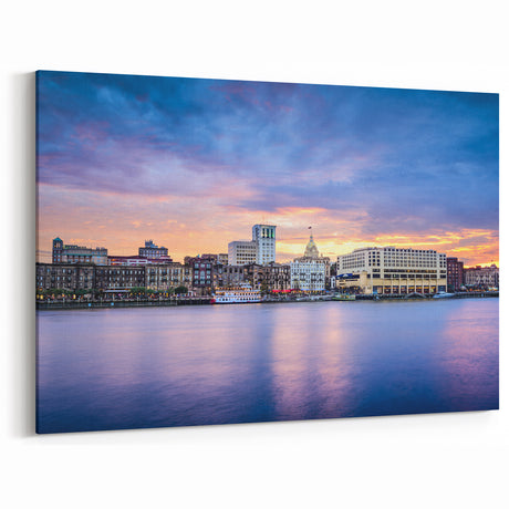 Savannah Georgia Skyline Wall Art – Historic Riverfront Scenic Photography