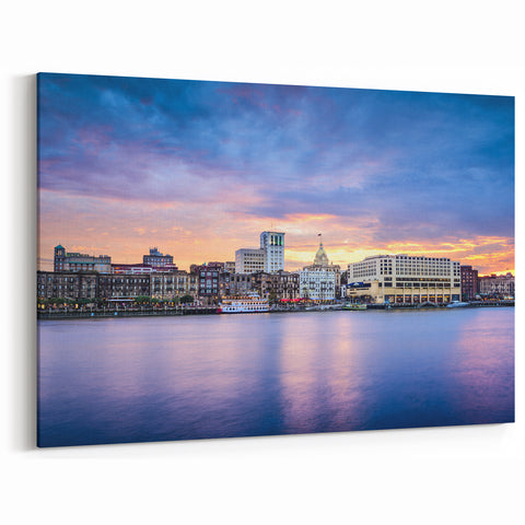 Savannah Georgia Skyline Wall Art – Historic Riverfront Scenic Photography