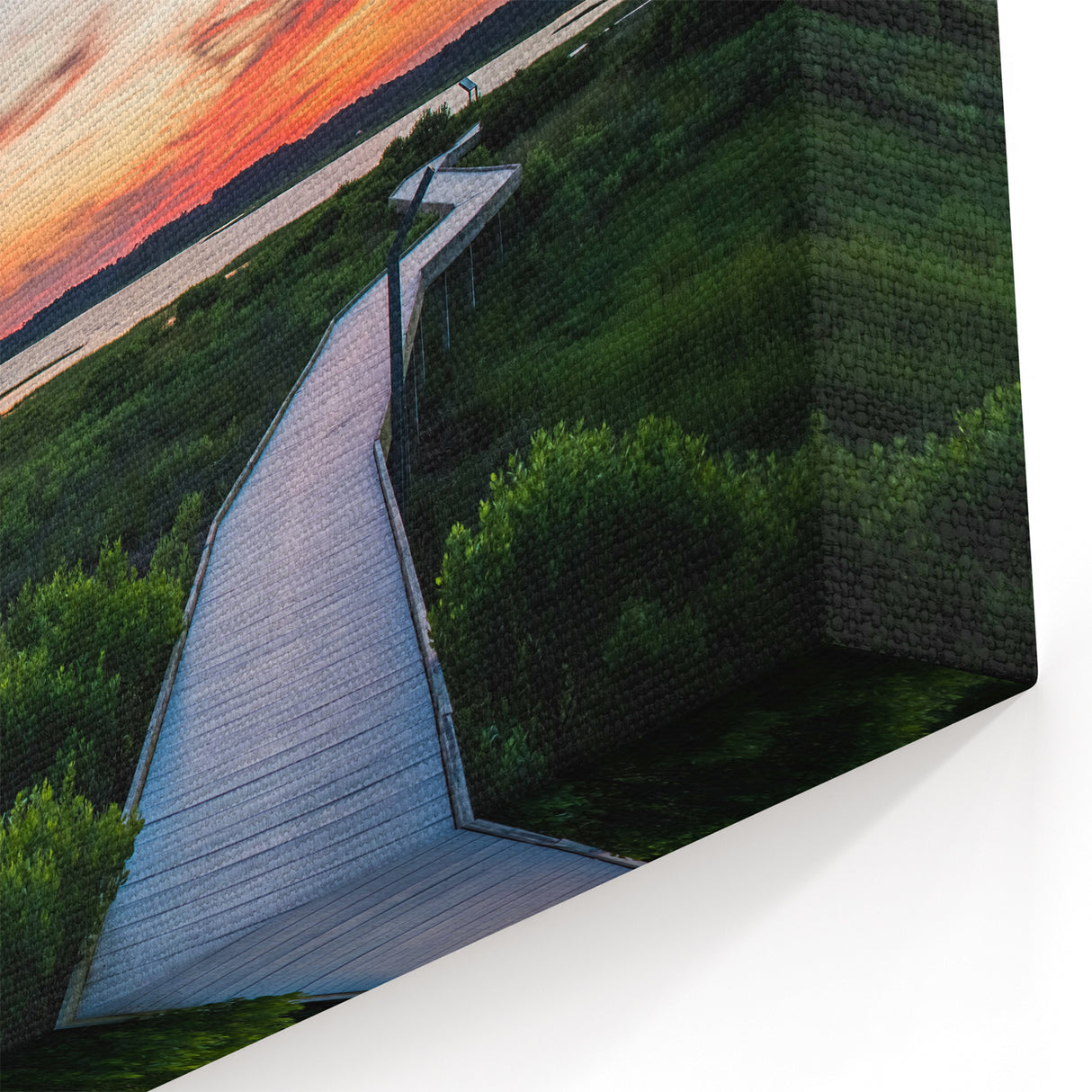 Virginia Beach Art – Coastal Sunset Over Marshland Scenic Canvas Print