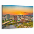Virginia Scenic Prints – Richmond Cityscape at Sunset Canvas Art