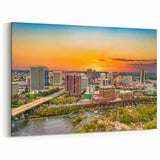 Virginia Scenic Prints – Richmond Cityscape at Sunset Canvas Art