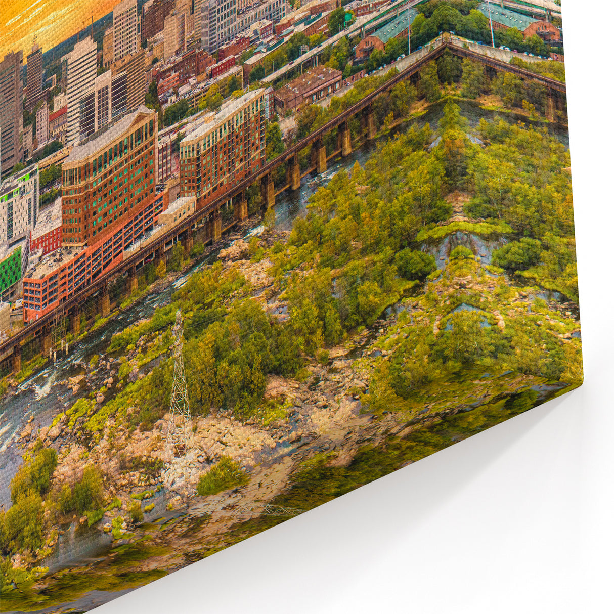 Virginia Scenic Prints – Richmond Cityscape at Sunset Canvas Art