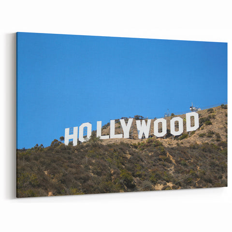 Hollywood Sign with Clear Blue Sky - Iconic California Landmark Wall Art
