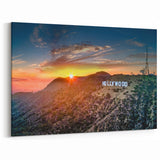 Hollywood Sign at Sunset - Scenic California Hillside Skyline Wall Art