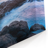 Kauai Scenic Art – Vibrant Sunset Over Rocky Shoreline Canvas Print