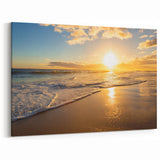 Kauai Beach Scenes – Golden Sunset Over Shoreline Canvas & Framed Art