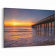 Virginia Beach Art – Ocean Sunset with Pier Scenic Canvas Print