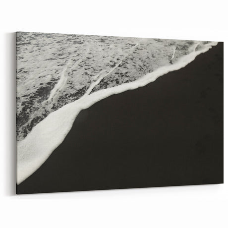 Kauai Wall Art – Black Sand Beach & Ocean Waves Minimalist Print