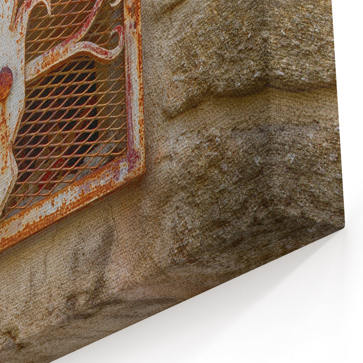 Masonry Wall Art - Rustic Metal and Stone Architectural Decor Print