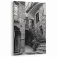 Masonry Wall Art - Historic Alleyway in Black and White Canvas Print