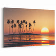 Hawaiian Beach Art - Serene Maui Sunset with Palm Trees on Canvas
