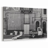 Masonry Wall Art - Vintage Italian Street Scene in Black and White Print