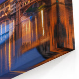 Florence Wall Art - Ponte Vecchio Nightscape Italian City Canvas Print