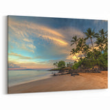 Maui Photography – Lahaina Beach Sunset Tropical Canvas Art