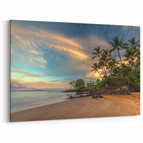 Maui Photography – Lahaina Beach Sunset Tropical Canvas Art