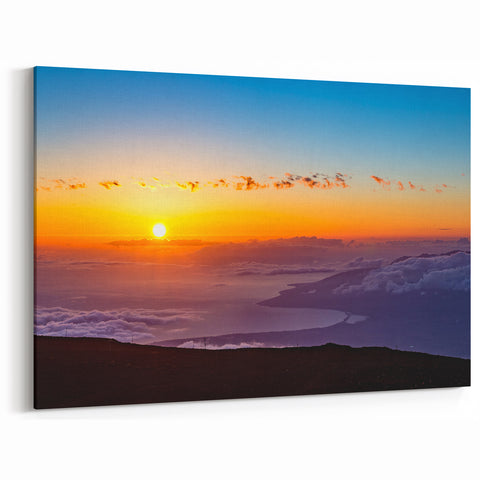 Maui Sunset Prints – Stunning Hawaiian Island View Above the Clouds