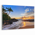 Tropical Canvas Art – Maui Beach Sunset Photography for Coastal Decor