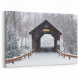 Vermont Snowy Covered Bridge Art - Winter Landscape Canvas Print