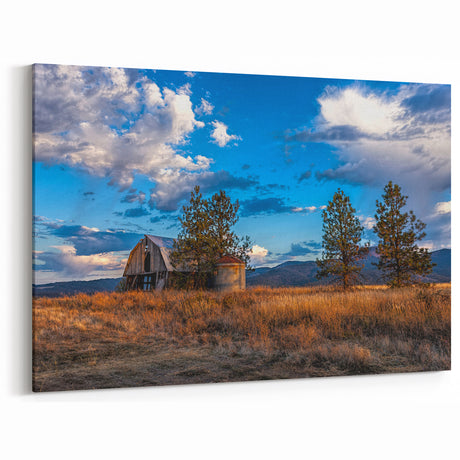 Idaho Landscape Art - Scenic Barn and Prairie Idaho Photography Print
