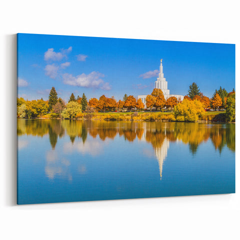 Idaho Wall Art - Reflections of the Idaho Falls Temple in Autumn