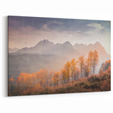 Idaho Wall Art - Misty Mountain Landscape with Autumn Foliage