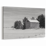 Idaho Wall Art - Rustic Winter Barn in Snow for Minimalist Home Decor