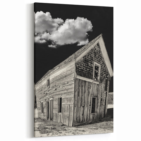 Idaho Art Prints - Rustic Weathered Barn Under Dramatic Sky for Home Decor