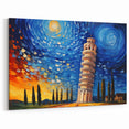 Pisa Canvas Prints - Vibrant Leaning Tower of Pisa Abstract Art