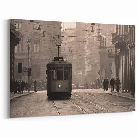 Milan Photography Print - Vintage City Tram on Historic Streets