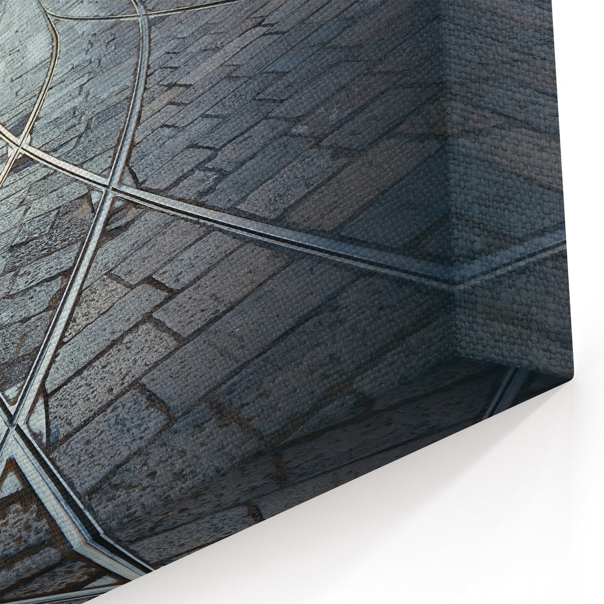 Milan Cityscape Canvas - Historic Tram Tracks and Cobblestone Street