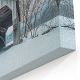 Vermont Scenic Art - Rustic Winter Bridge Vermont Travel Photography Prints