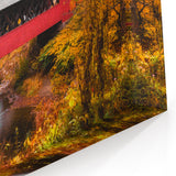 Vermont Framed Art - Red Covered Bridge in Autumn Vermont Photography Prints