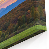 Vermont Canvas Art - Sunset Over Green Mountains Scenic Vermont Landscape