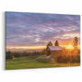Vermont Landscape Prints - Sunset Over Covered Bridge Vermont Scenic Art