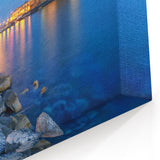Naples Cityscape Art – Coastal Night View with Historic Castle Print