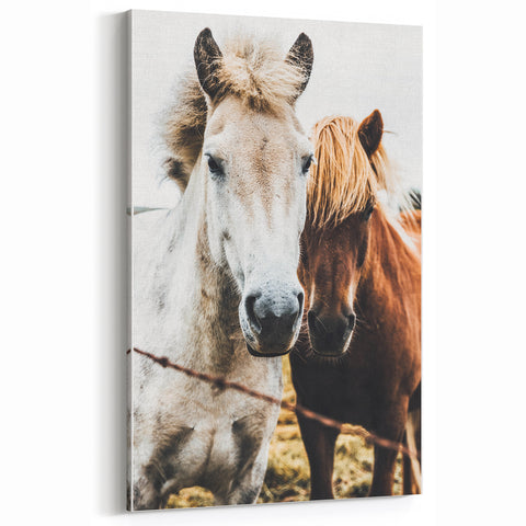 Equine Companions - Rustic Horse Portrait Art