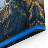 Portofino Wall Art - Italian Riviera Lighthouse Canvas for Coastal Decor